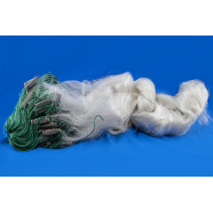 Сеть рыболовная трехстенная 3м x 75м (леска, груз вшитый, штроба) ячея 100мм, белая