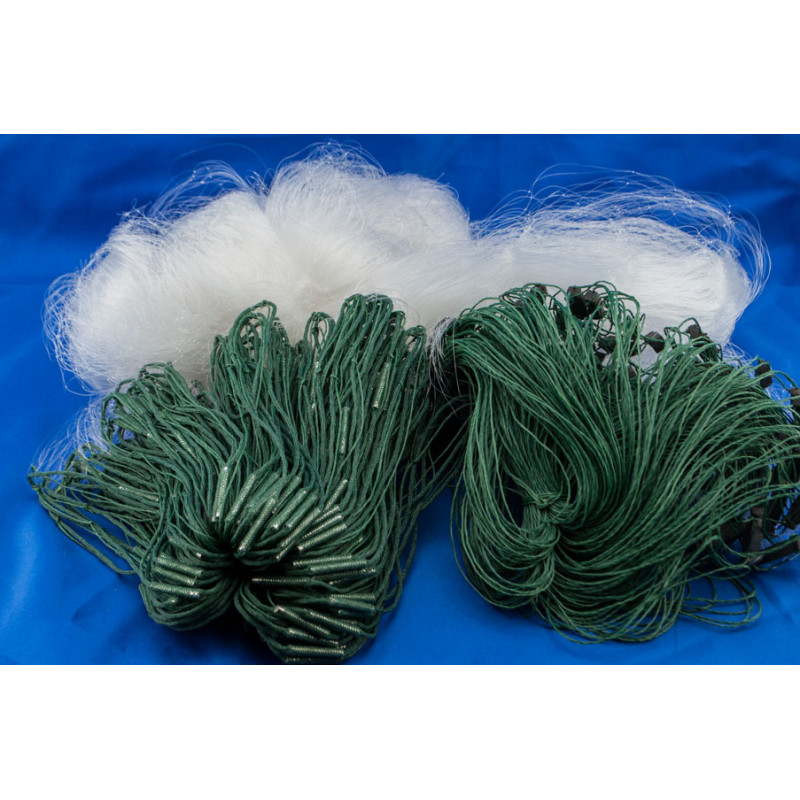 Сітка рибальська (одностінна, вшитий вантаж, біла) 80х3 м осередок 55 (ДЛЯ ПРОМИСЛОВОГО ЛОВА)